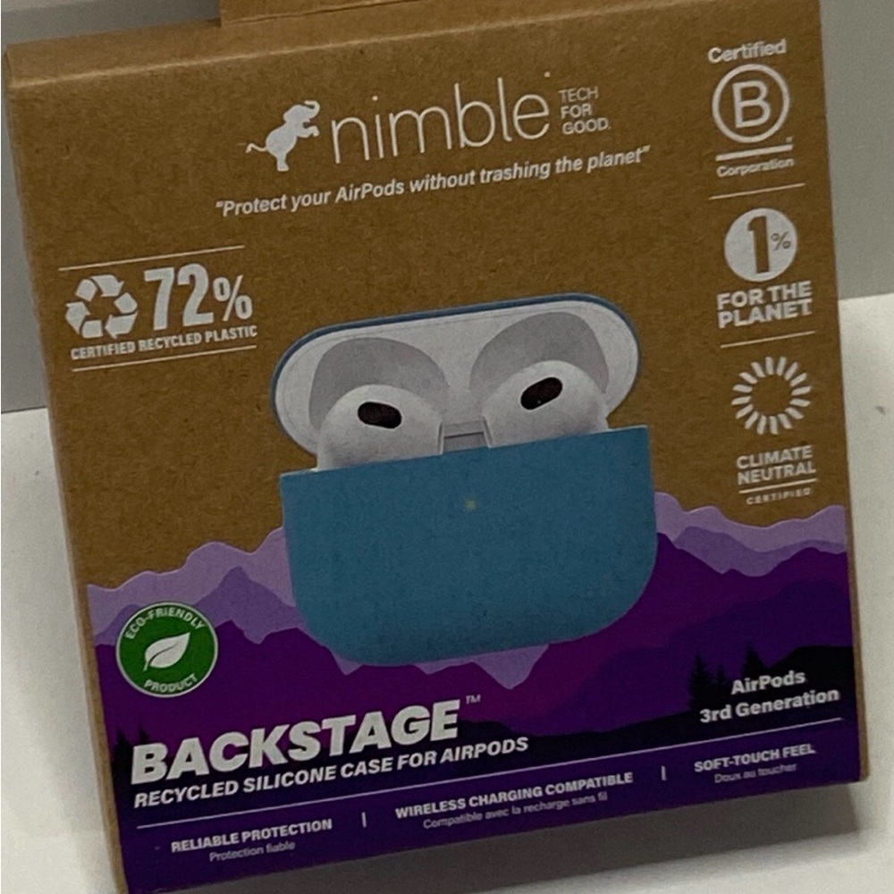 Nimble Backstage Recycled Case for Apple AirPods 3rd Gen Sea Blue Eco Cover